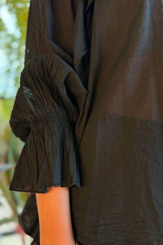 Zeta Otto Caleta Frill Top Black /4 =